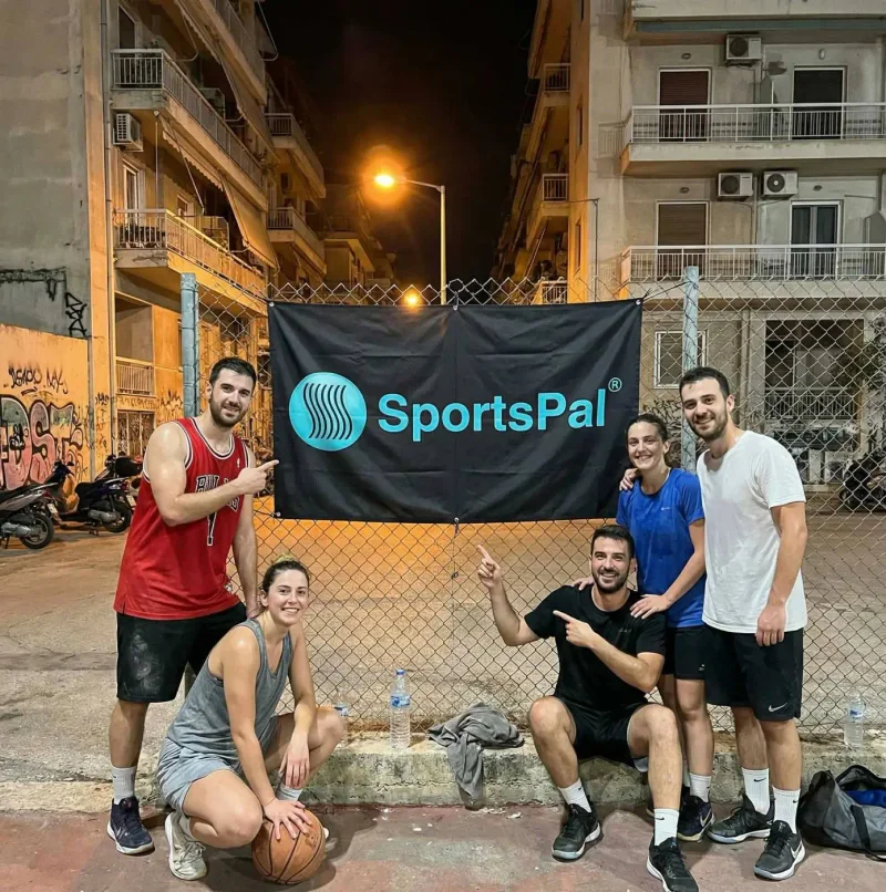 A SportsPal community gathering outdoors