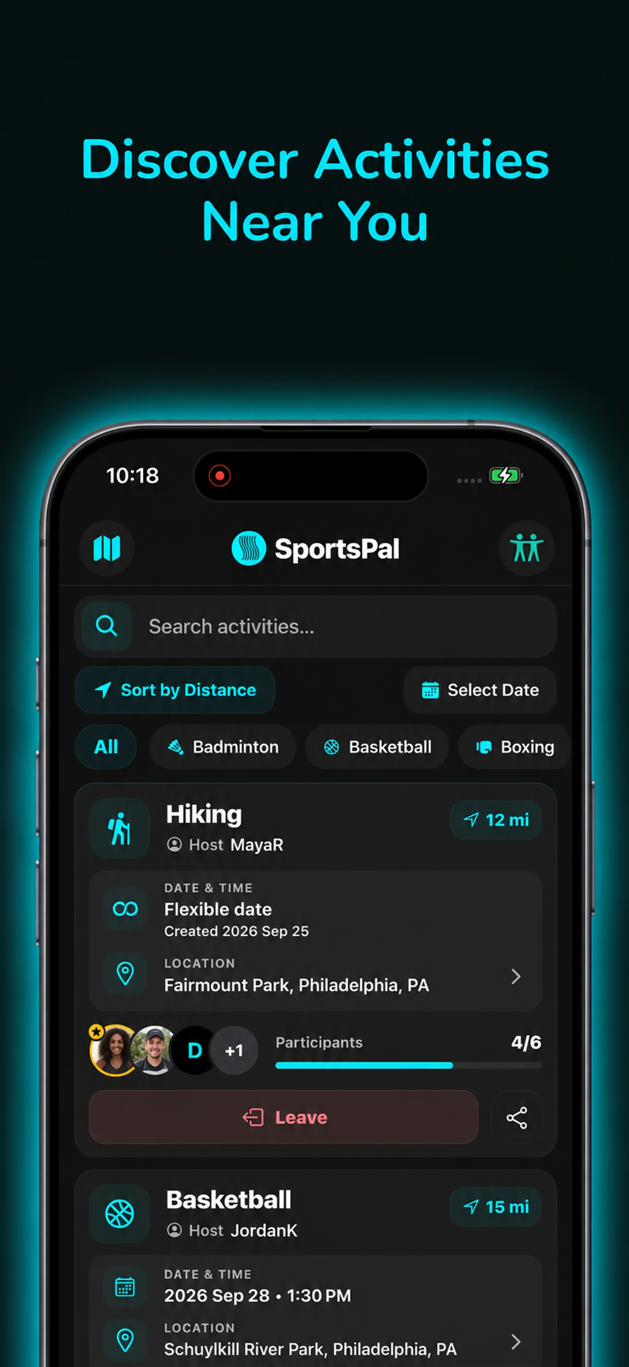 SportsPal: discover nearby activities